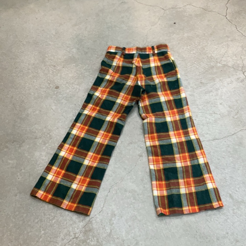Plaid Kids Bottoms in Green and Orange